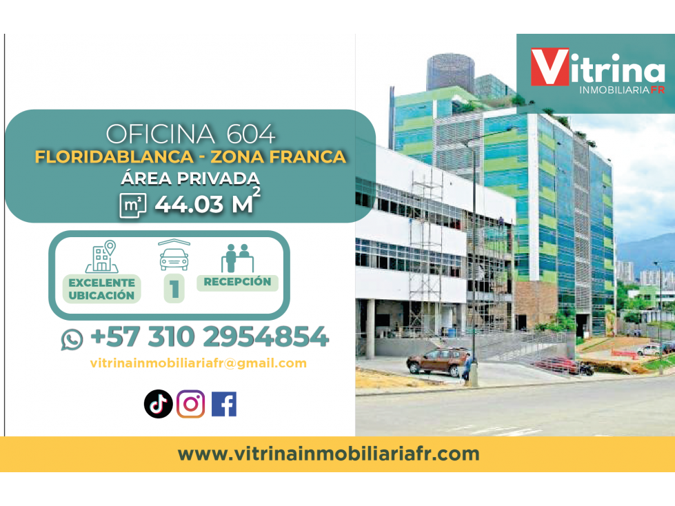 Vitrina Inmobiliaria vende - Oficina 604- Zona Franca
