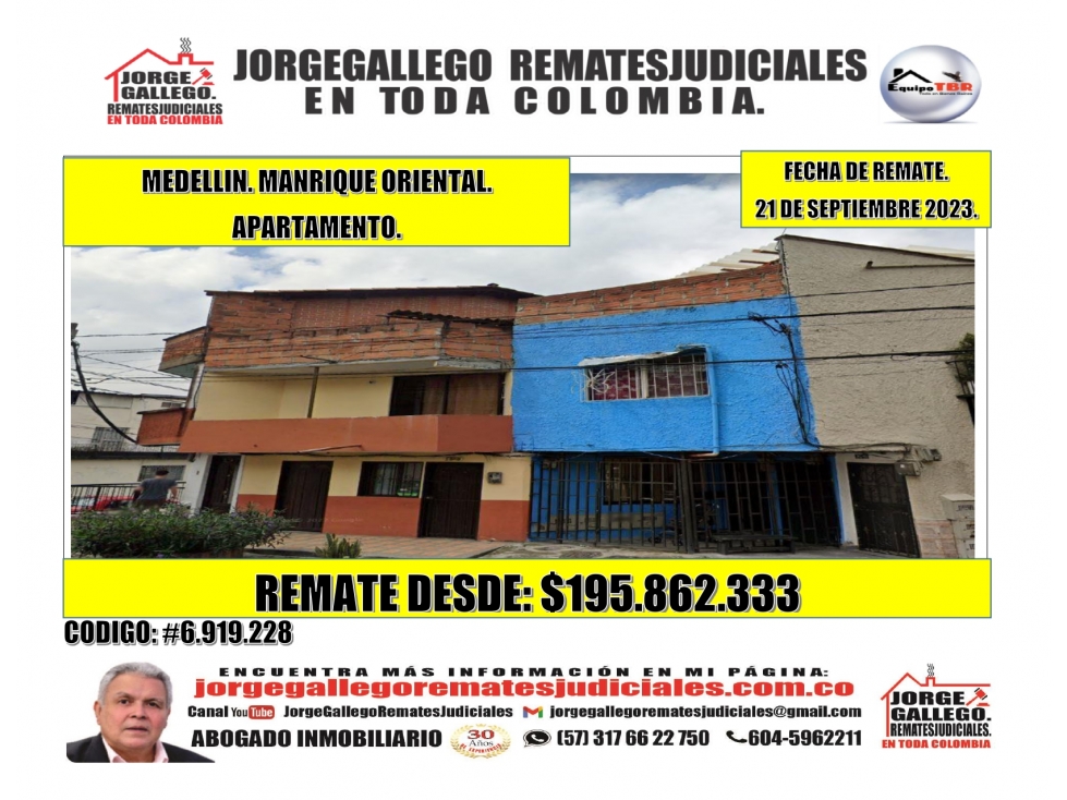 Remate. Medellin. Manrique Oriental. Apartamento.