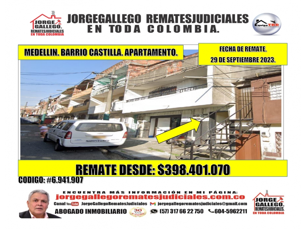 Remate. Medellin. Barrio Castilla. Apartamento.