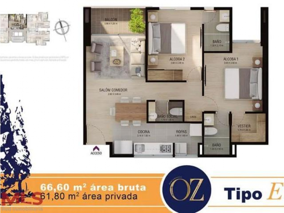 Apartamento en proyecto exclusivo Loma Brujas(MLS#239607)